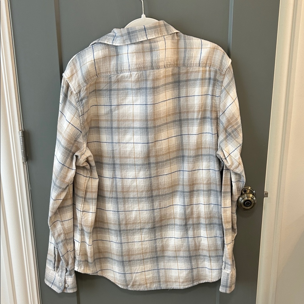 Goodfellow & Co Cream and Gray Plaid Shirt size Large - Picture 5 of 5